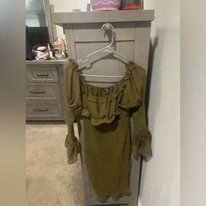 Fashion nova olive green dress